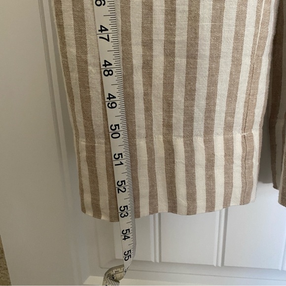 NWT Loft Outlet Tie Front Striped Linen Blend Tan & White Jumpsuit Size S - Picture 11 of 11